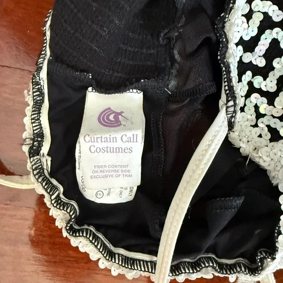 Curtain Call Dance Costumes wide leg jumpsuit Black / White Size Child Large